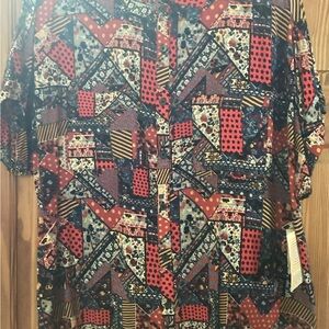 LuLaRoe Women’s Amy blouse in patchwork print